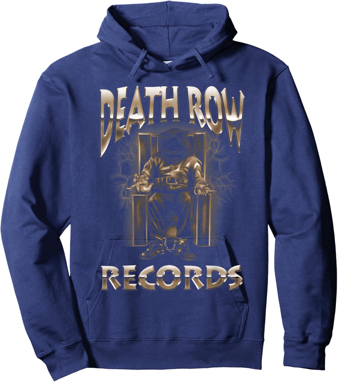 Official Death Row Records Brown Chrome Logo Hoodie - Hoodie | Navy