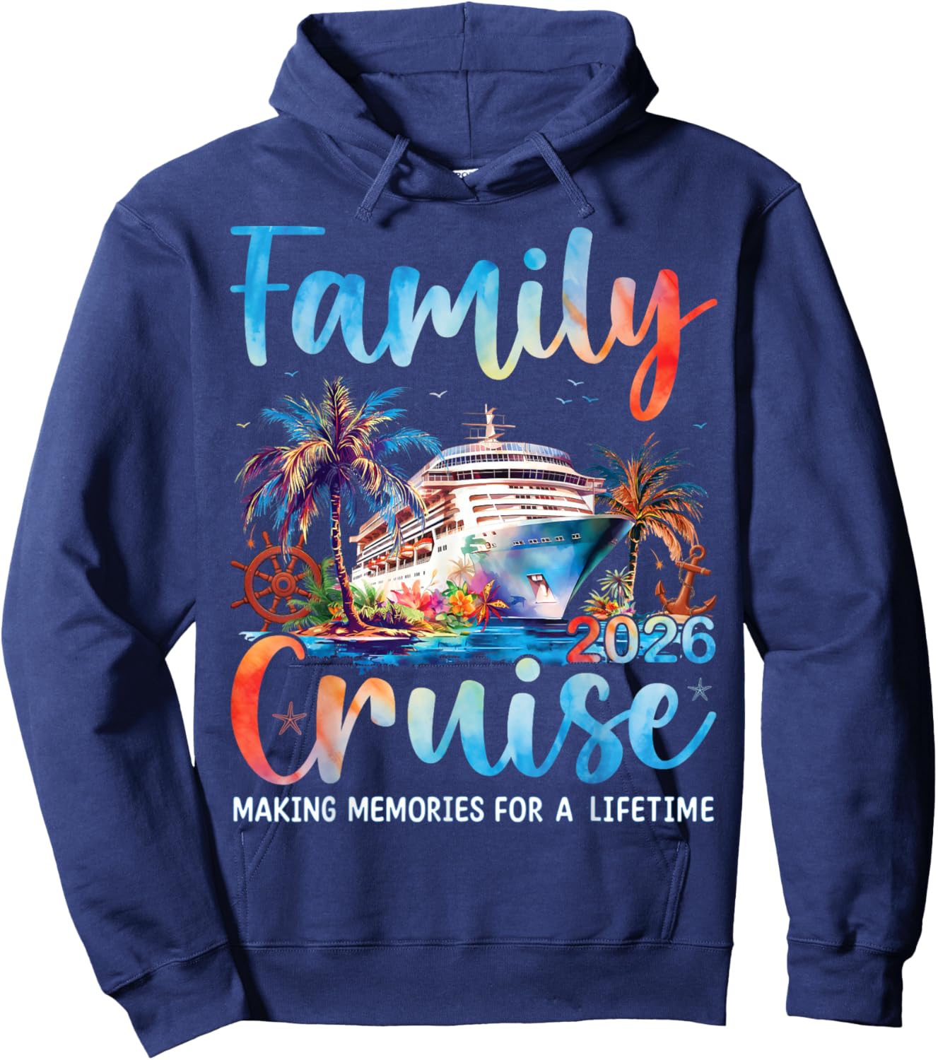 Family Cruise 2026 Matching Cruise Ship Vacation Trip Hoodie - Hoodie | Navy