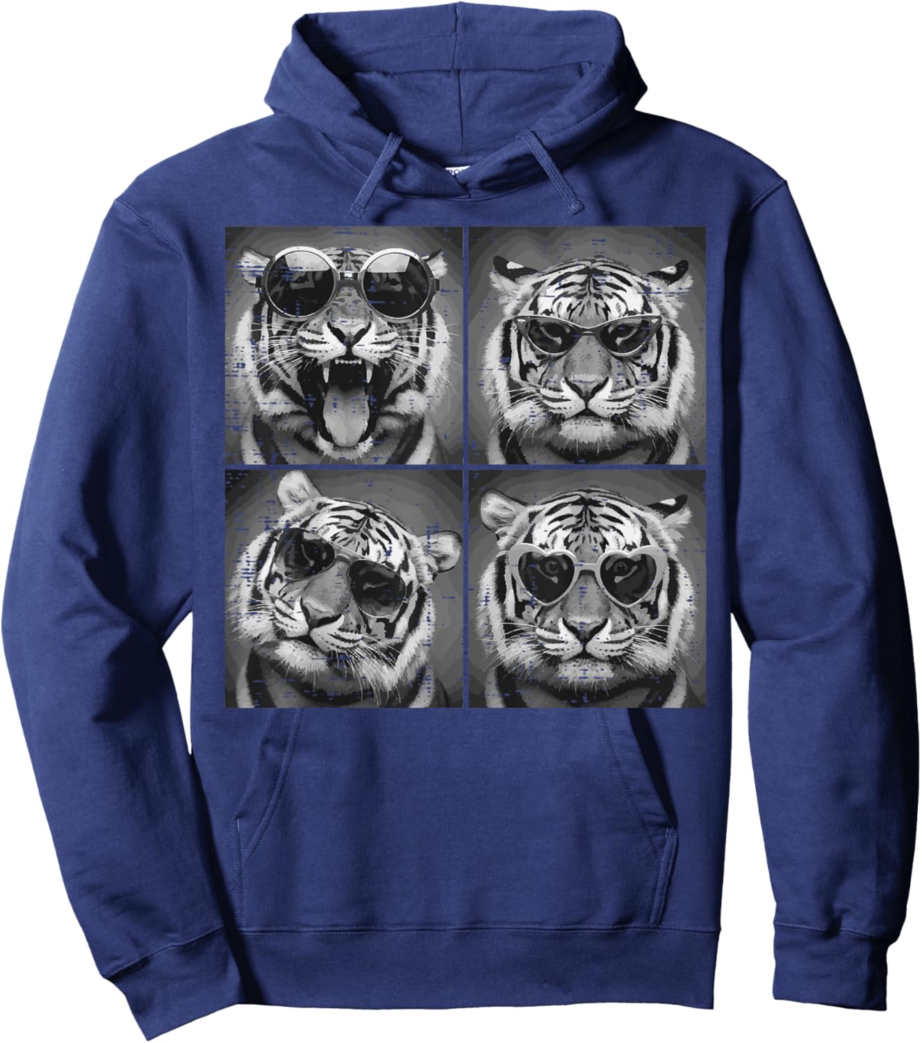 Tiger Sunglasses Selfie Men Women Kids Boys Girls Youth Teen Hoodie - Hoodie | Navy