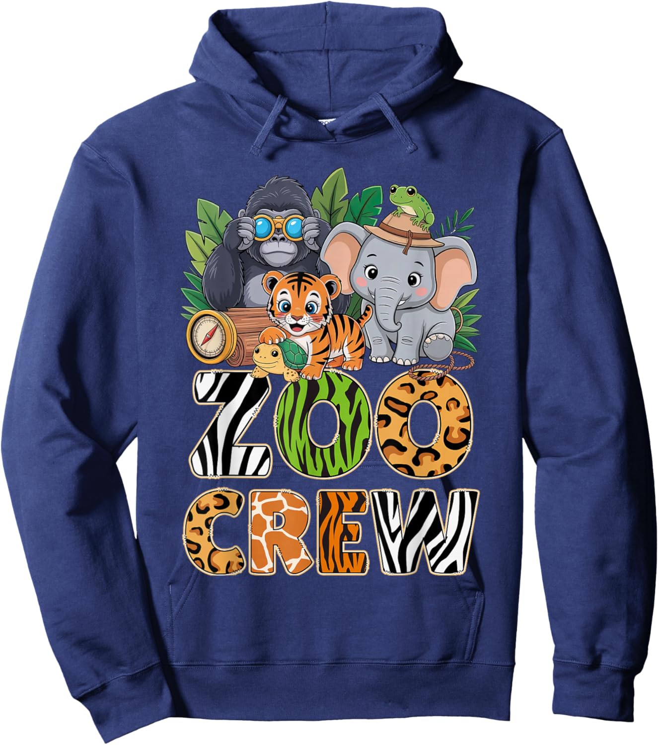 Zoo Crew Cute Jungle Animals Safari Adventure Zoo Keeper Hoodie - Hoodie | Navy