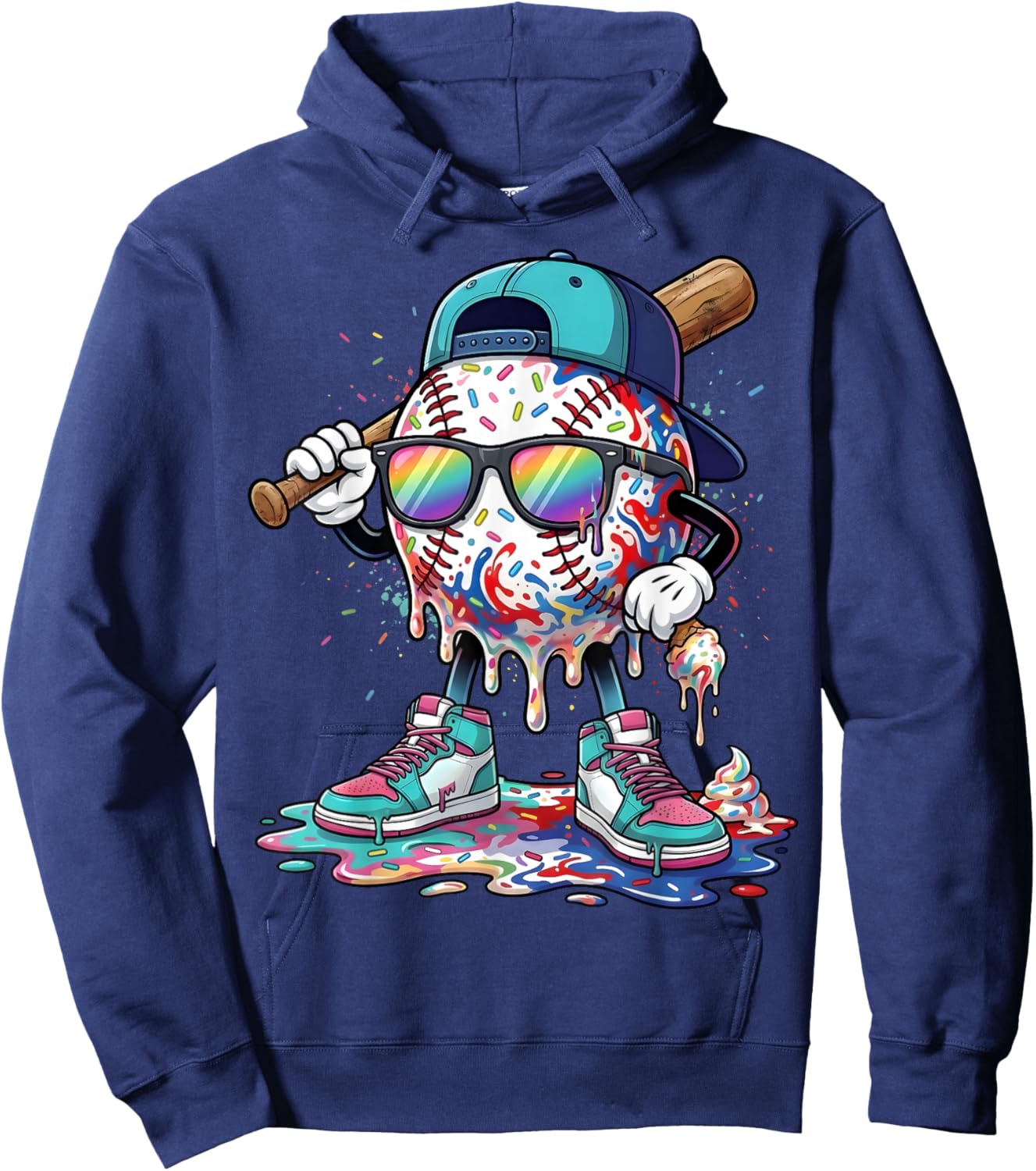 Funny Baseball Life Style 101 Apparel Baseball Drip Boys Kid Hoodie - Hoodie | Navy