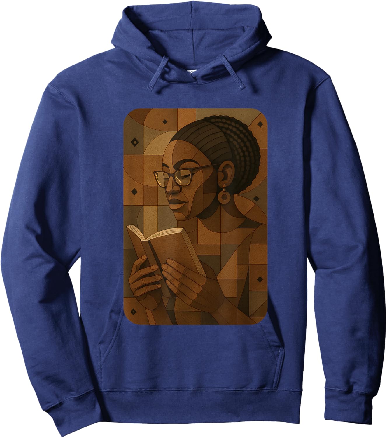 Geometric Black History Educated Women Teacher Book Melanin Hoodie - Hoodie | Navy