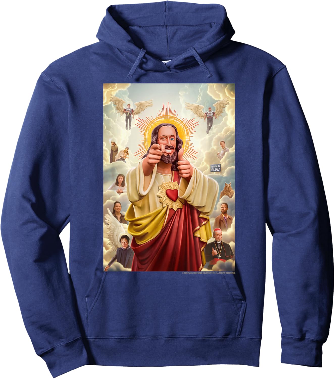 Dogma Movie Christ with Main Characters Poster Hoodie - Hoodie | Navy