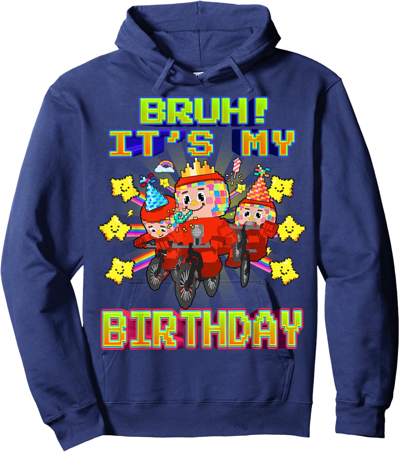 Bruh It's My Birthday Funny Los Chicleteira Brainrot Meme Hoodie - Hoodie | Navy