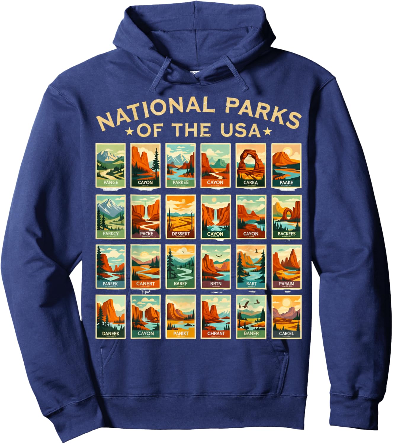 American National Park USA List of National Park Checklist Hoodie - Hoodie | Navy