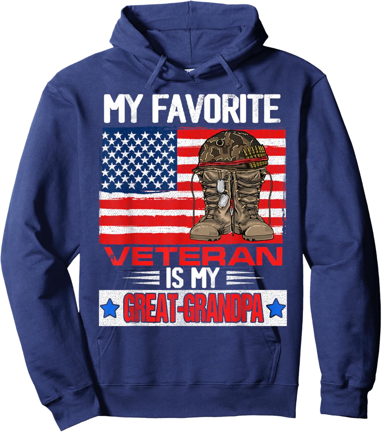My Favorite Veteran is My Great-Grandpa Military Grandfather Hoodie - Hoodie | Navy