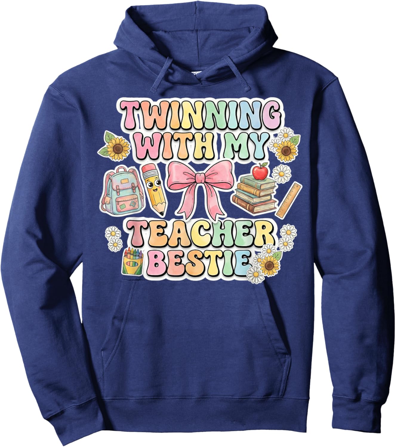 Twin Day Friends Teacher Twinning with My Bestie Matching Hoodie - Hoodie | Navy