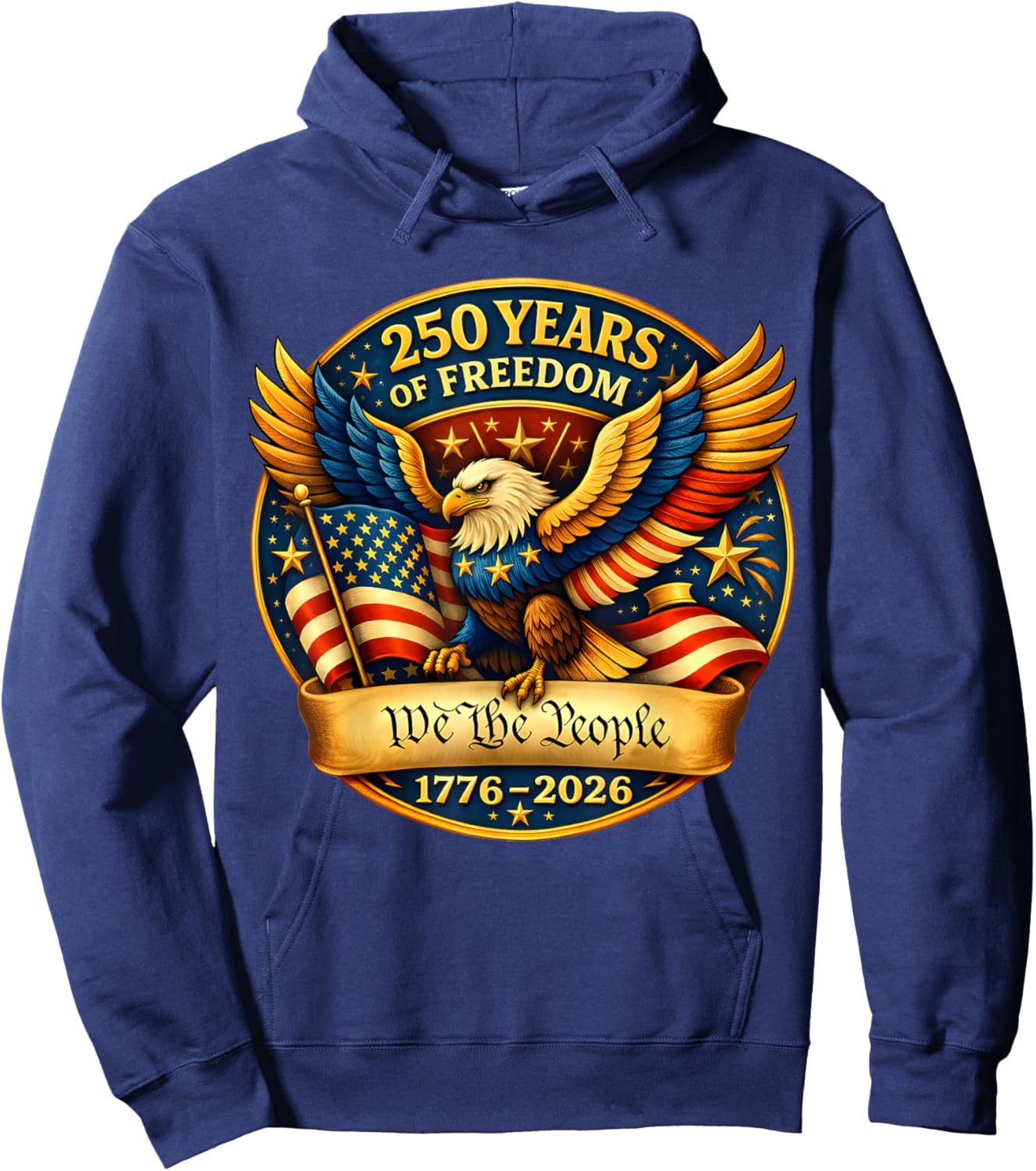 250 Years American 1776 2026 250th USA Birthday 4th of July Hoodie - Hoodie | Navy