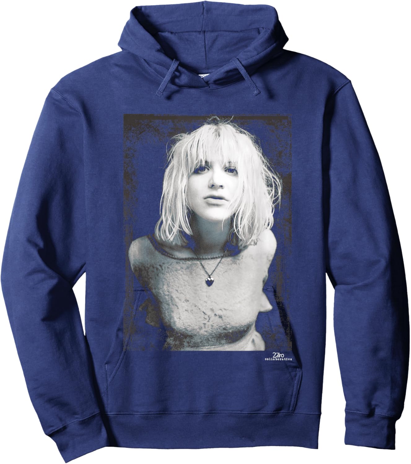Hole Singer Courtney Love Portrait by Phil Nicholls Hoodie - Hoodie | Navy