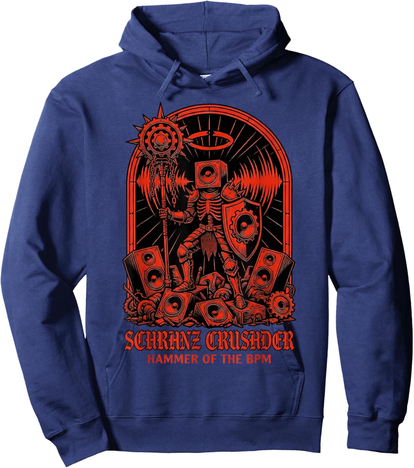Hard Techno Schranz Crusader BPM Hoodie - Hoodie | Navy