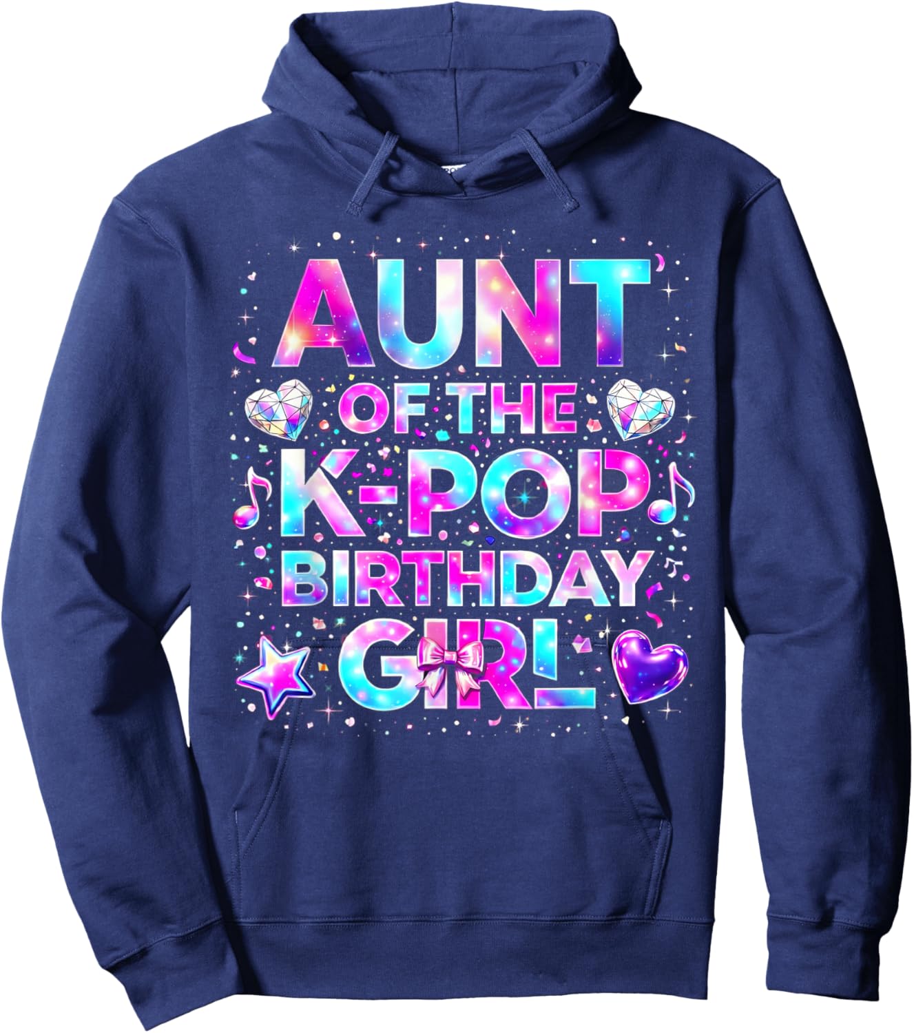 Auntie of The K-Pop Birthday Girls Korean Music Hoodie - Hoodie | Navy