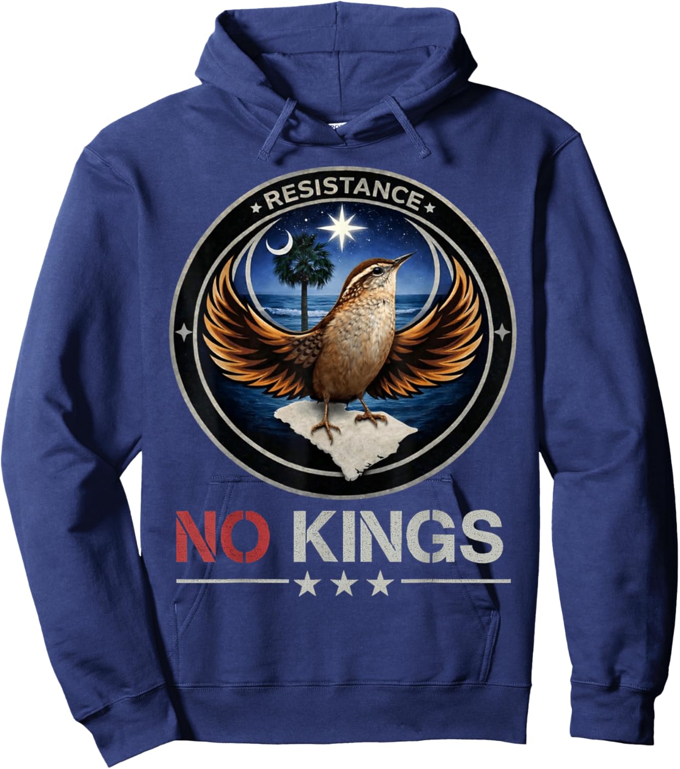South Carolina SC Rebel Bird Alliance Resistance No Kings Hoodie - Hoodie | Navy