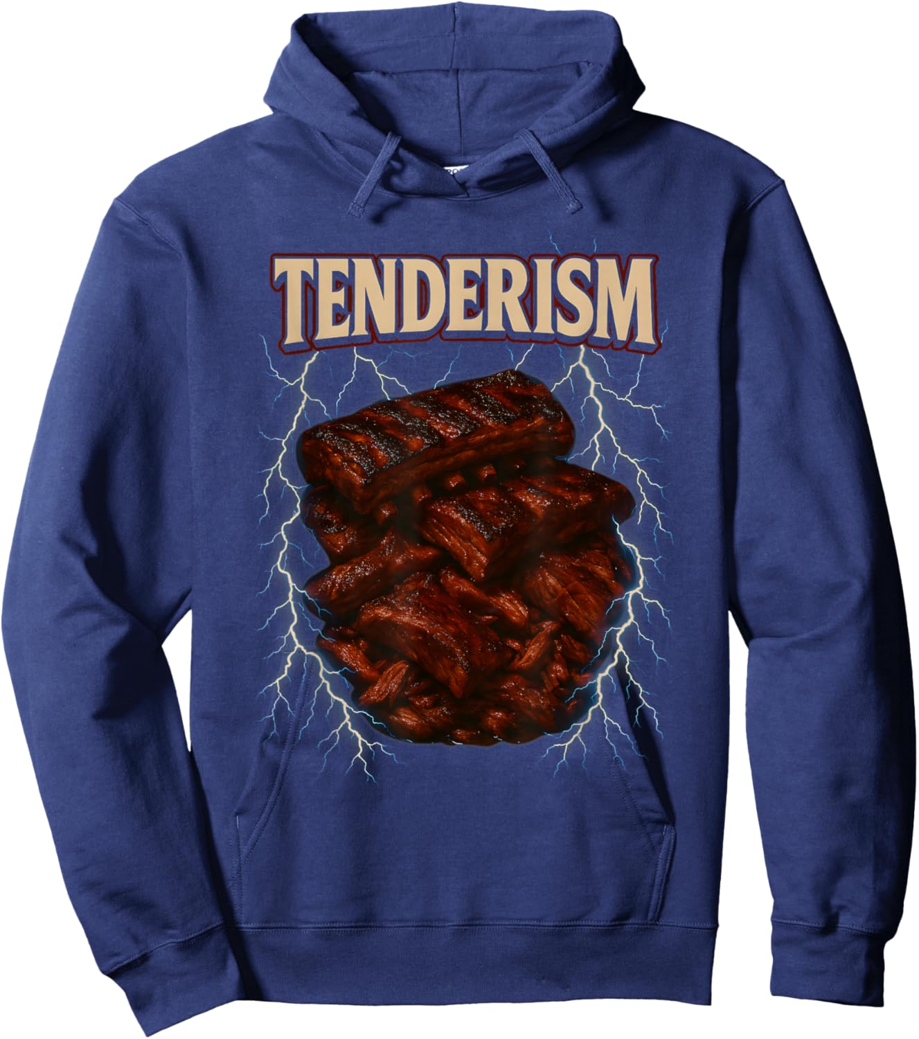 Tenderism 90s Retro Bootleg Funny Trending Food Meme Hoodie - Hoodie | Navy
