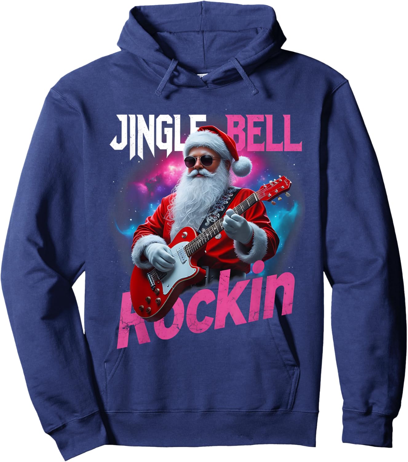 Christmas Music Lovers Santa Jingle Bell Rock Trending Hoodie - Hoodie | Navy
