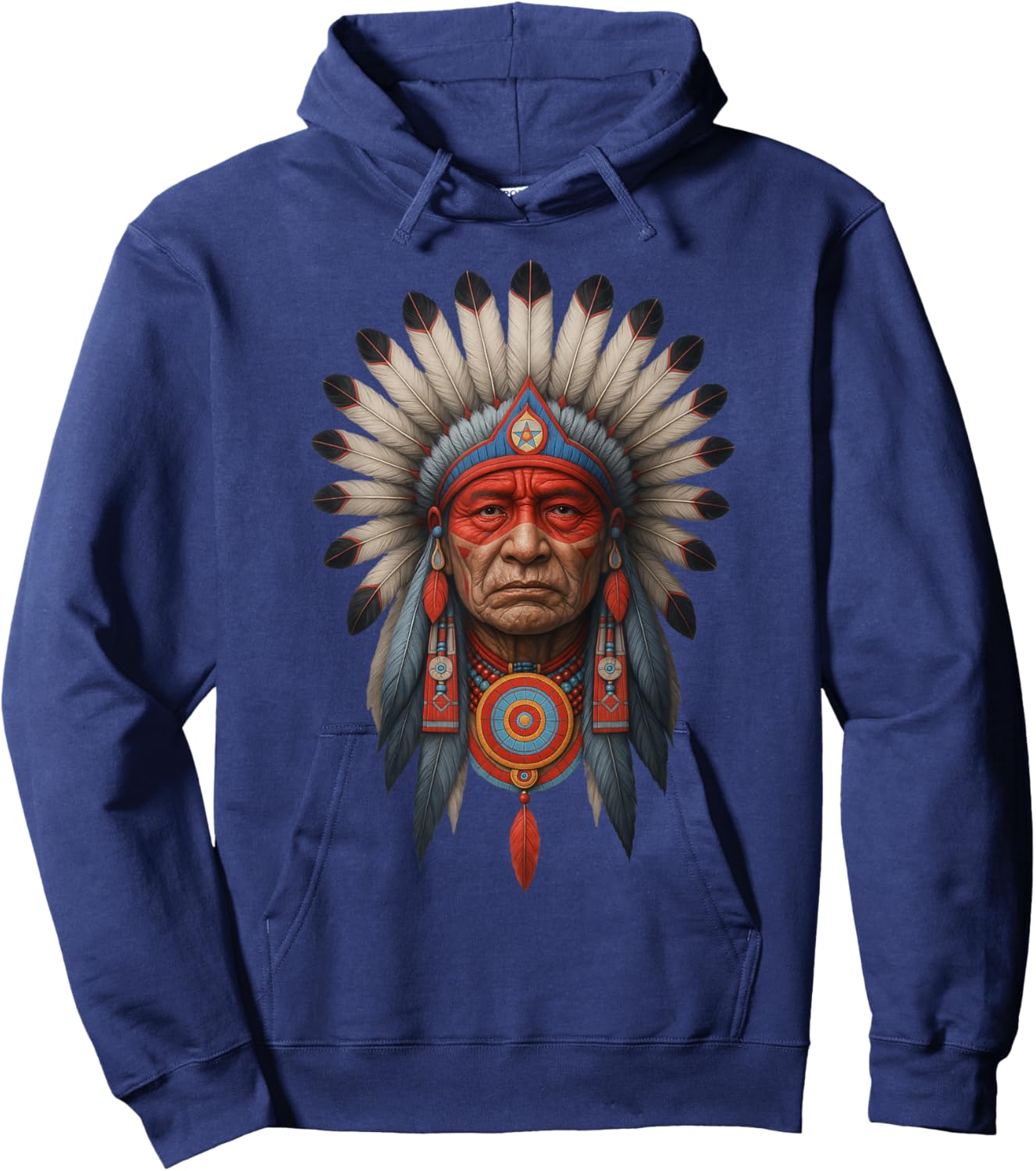 Native American Navajo Headdress Chief Hoodie - Hoodie | Navy