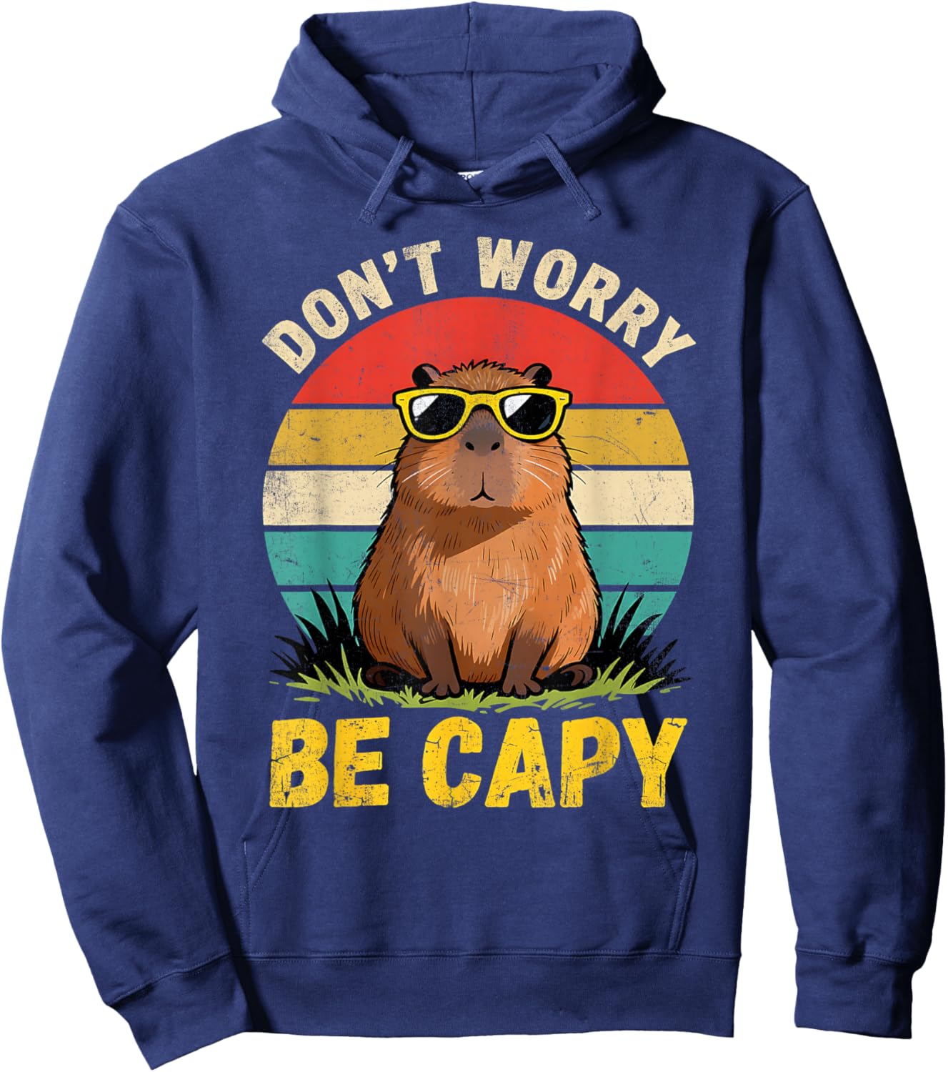 Toddler Don't Worry Be Capy Cute Capybara Birthday Kids Hoodie - Hoodie | Navy