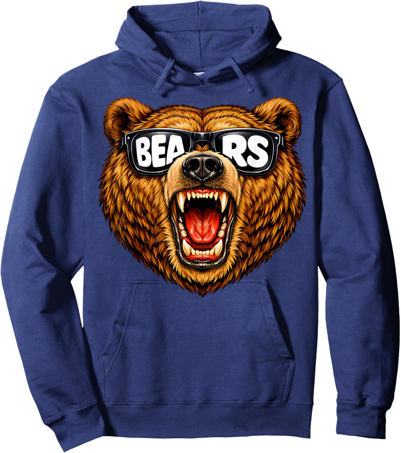 Roaring Grizzly Outdoor Wildlife Graphic Women Kids Hoodie - Hoodie | Navy