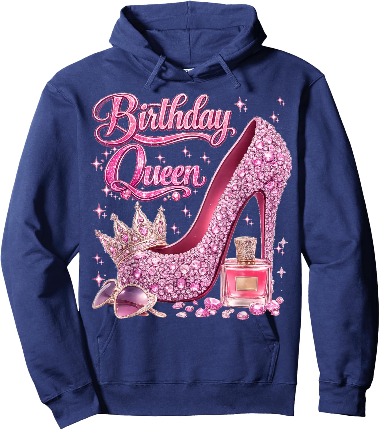 Birthday Queen Happy Birthday Party Girls Women Hoodie - Hoodie | Navy