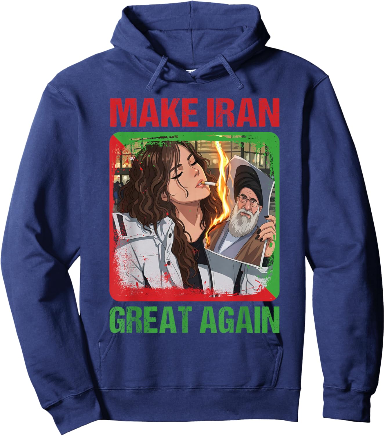 Cigarette of Rebellion Smoke of Resistance Iran Revolution Hoodie - Hoodie | Navy