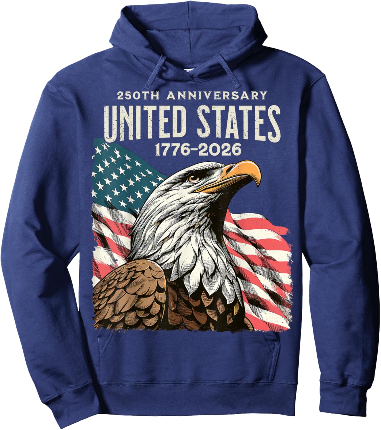 250 Anniversary USA 250th US Flag Patriotic 4th of July Hoodie - Hoodie | Navy