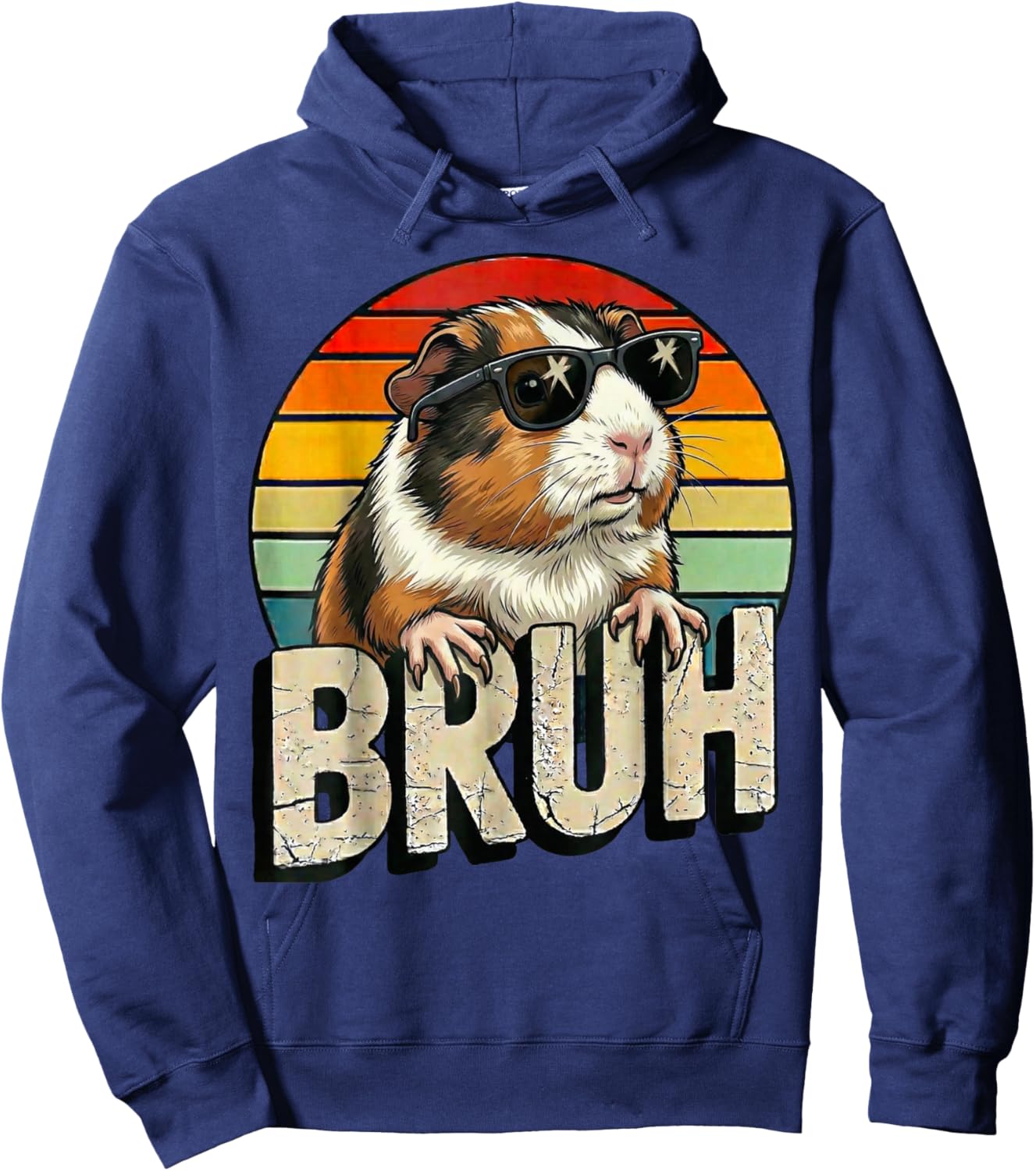 Bruh Bro Kids Boys Cute Wheek Funny Guinea Pig Lover Hoodie - Hoodie | Navy