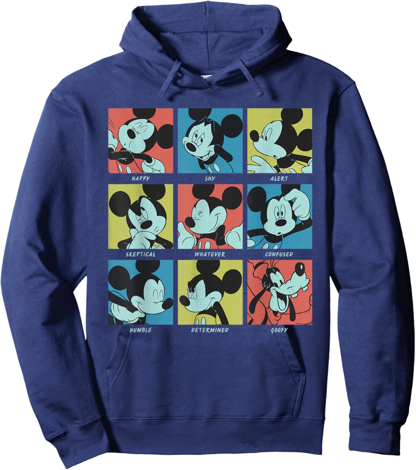 Disney Mickey Mouse and Goofy Current Mood Funny Retro Moods Hoodie - Hoodie | Navy