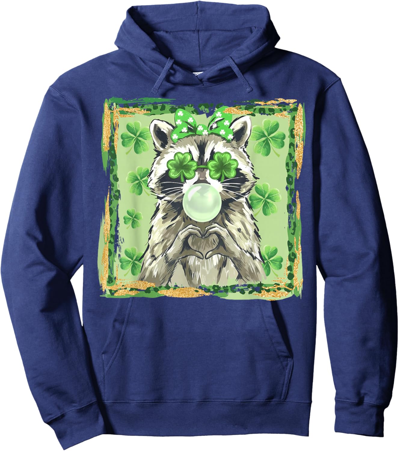 Raccoon Irish Men Women Kids Funny St. Patrick's Day Hoodie - Hoodie | Navy