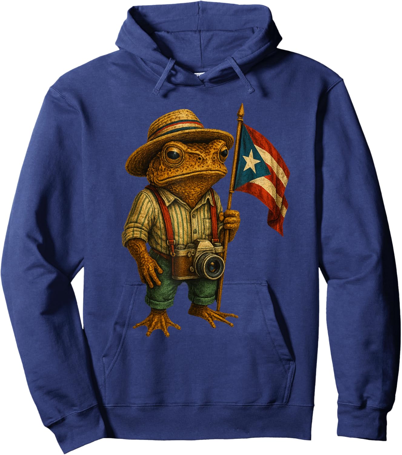 Coqui Frog Puerto Rico Puerto Rican Flag Taino Boricua Hoodie - Hoodie | Navy