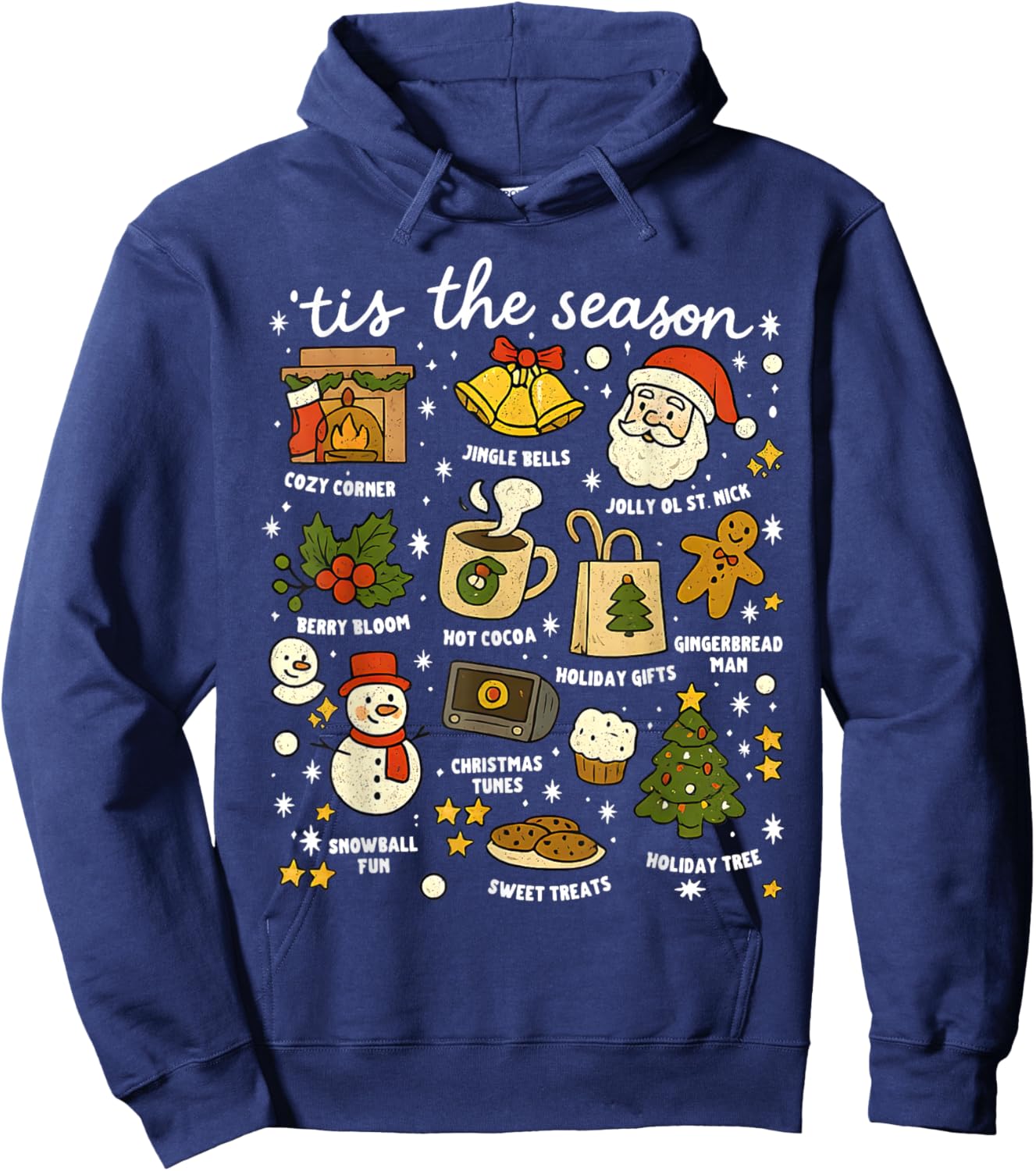 Christmas Tis The Season Vintage Funny Xmas Holiday Women Hoodie - Hoodie | Navy