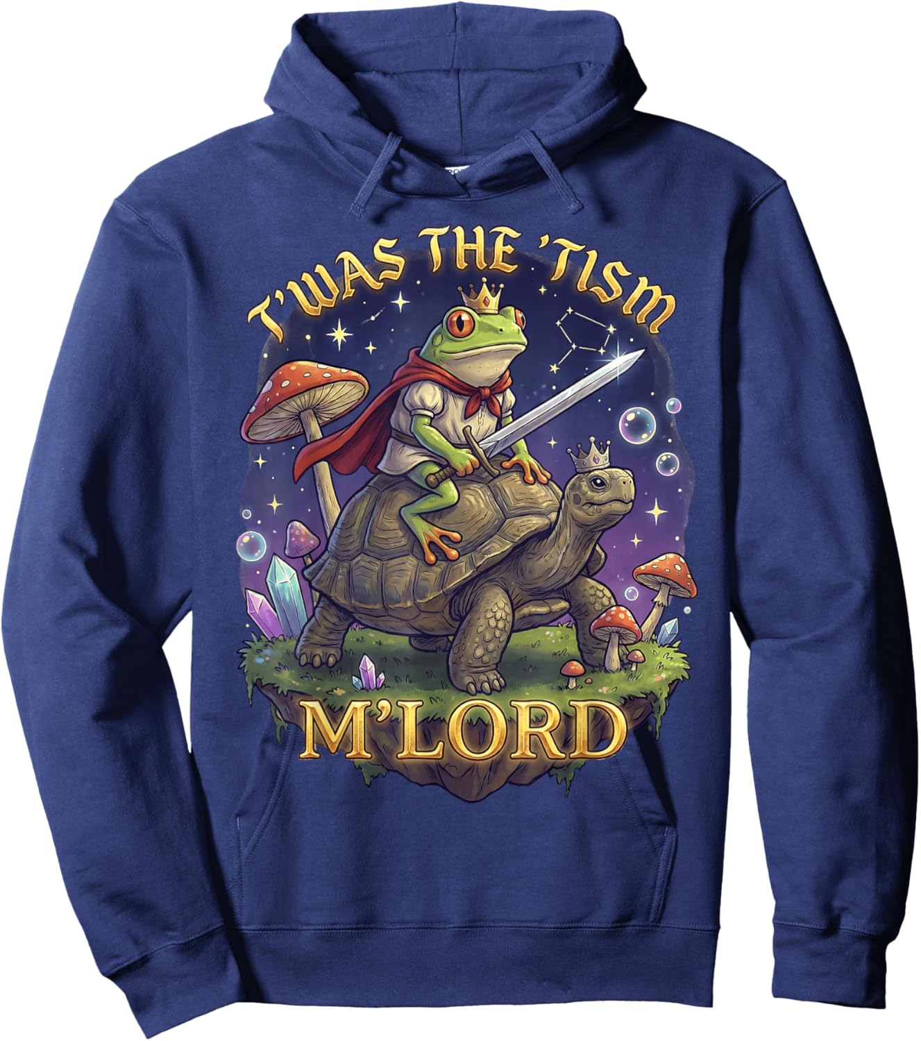 TWAS The Tism M Lord Funny Frog Graphic Autism Men Women Hoodie - Hoodie | Navy