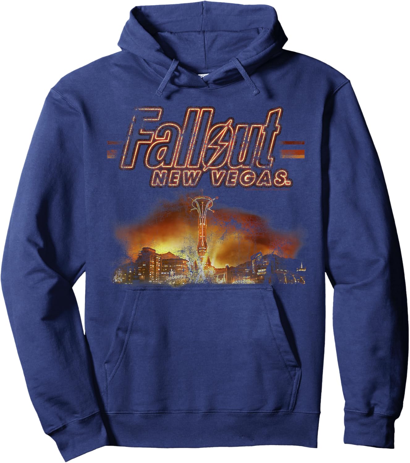 Fallout Video Game New Vegas Skyline Retro Souvenir Design Hoodie - Hoodie | Navy