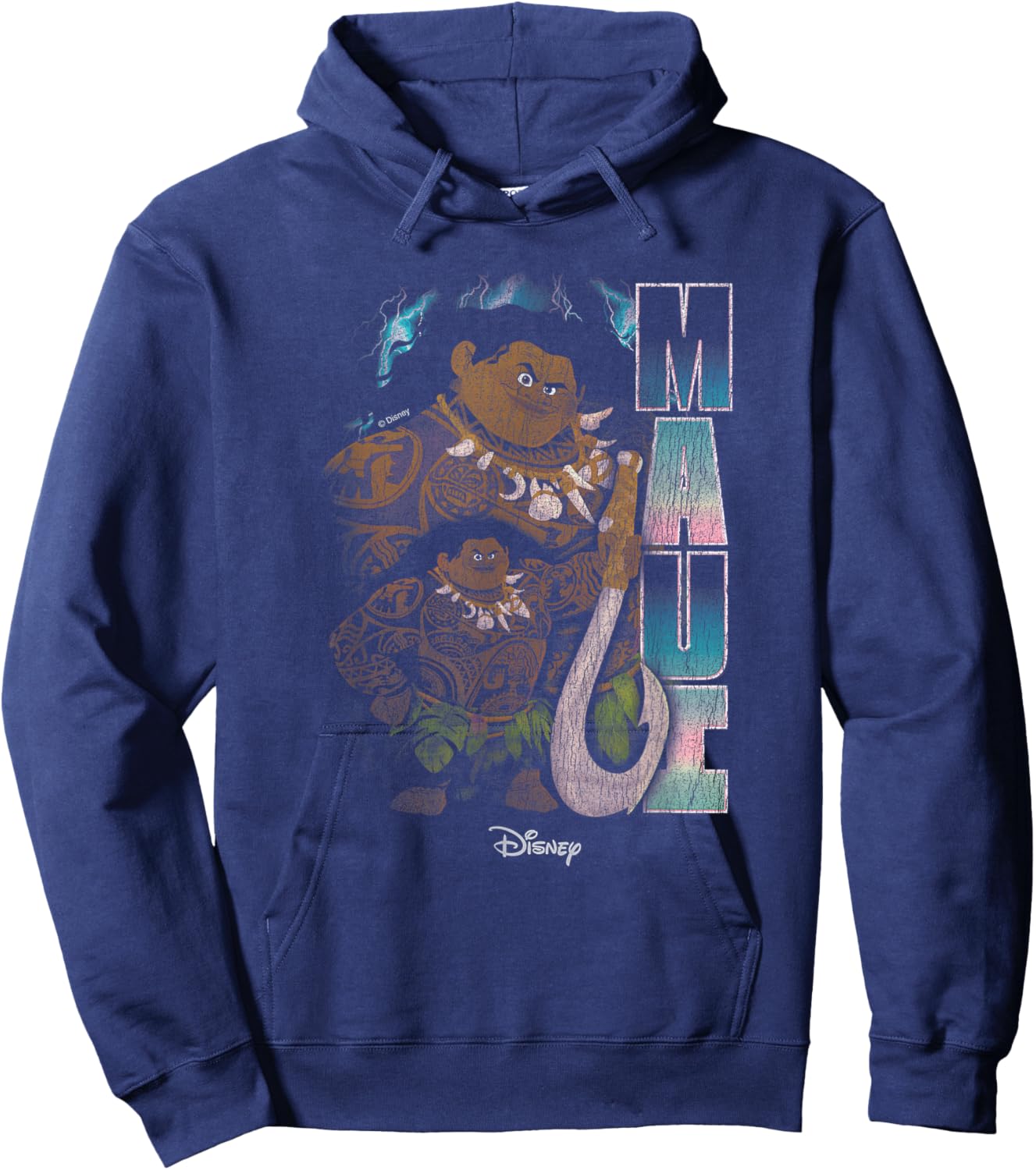Disney Moana Maui Distressed Hoodie - Hoodie | Navy