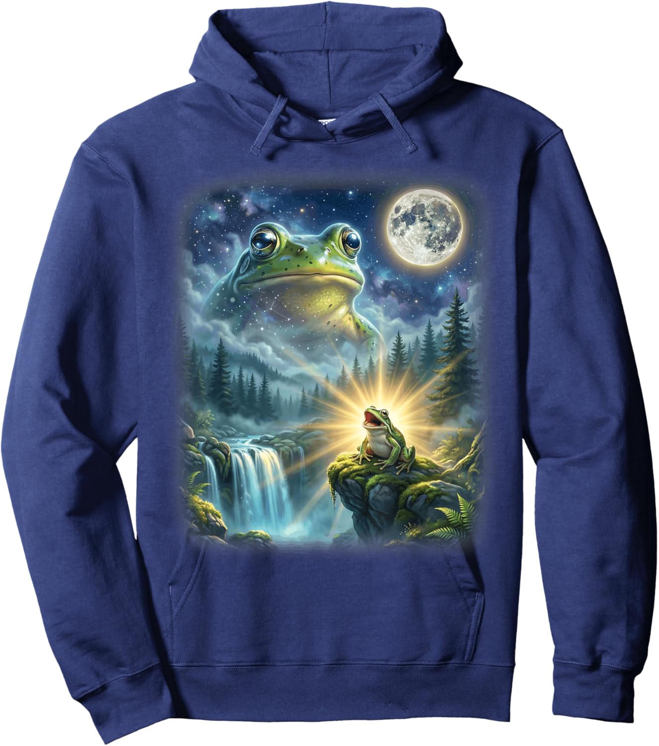Frog in Fantasy World Funny Weird Frog Hoodie - Hoodie | Navy