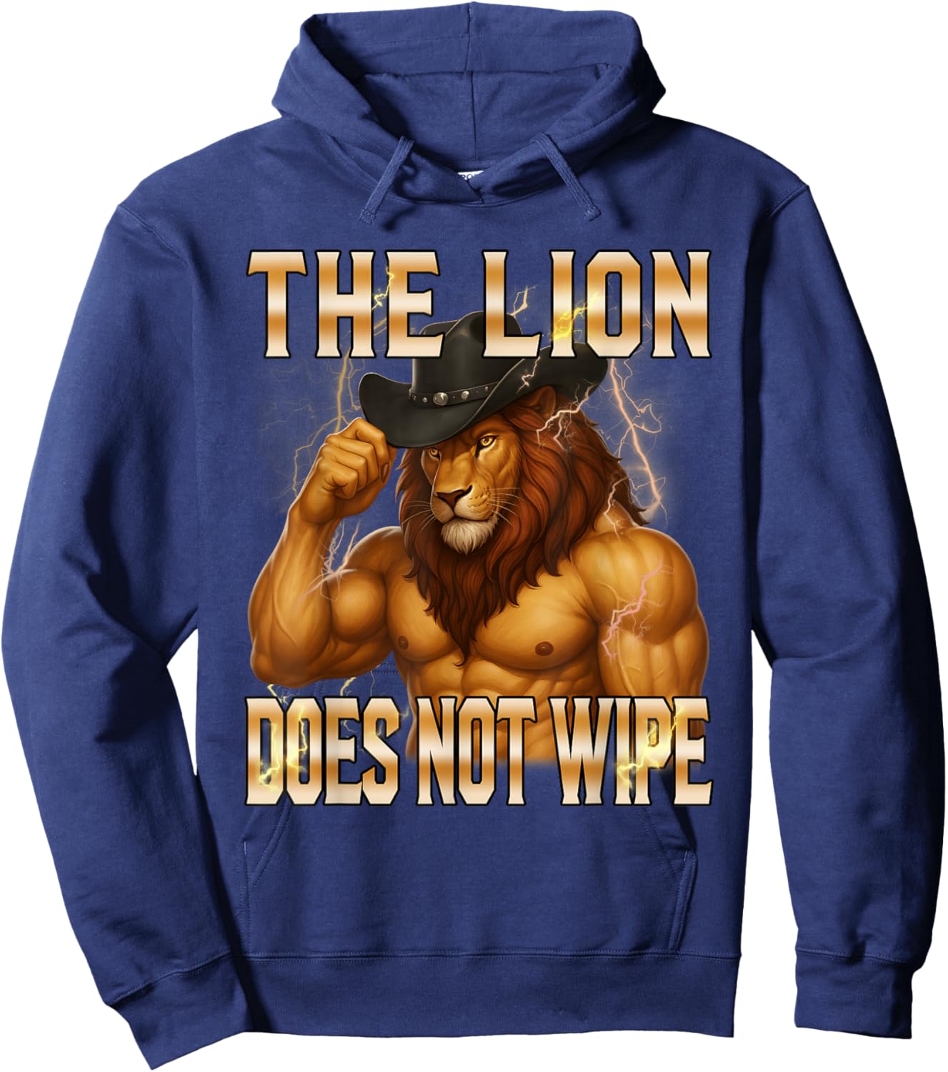 The Lion Does Not Wipe Lion Concern Himself Meme Unhinged Hoodie - Hoodie | Navy