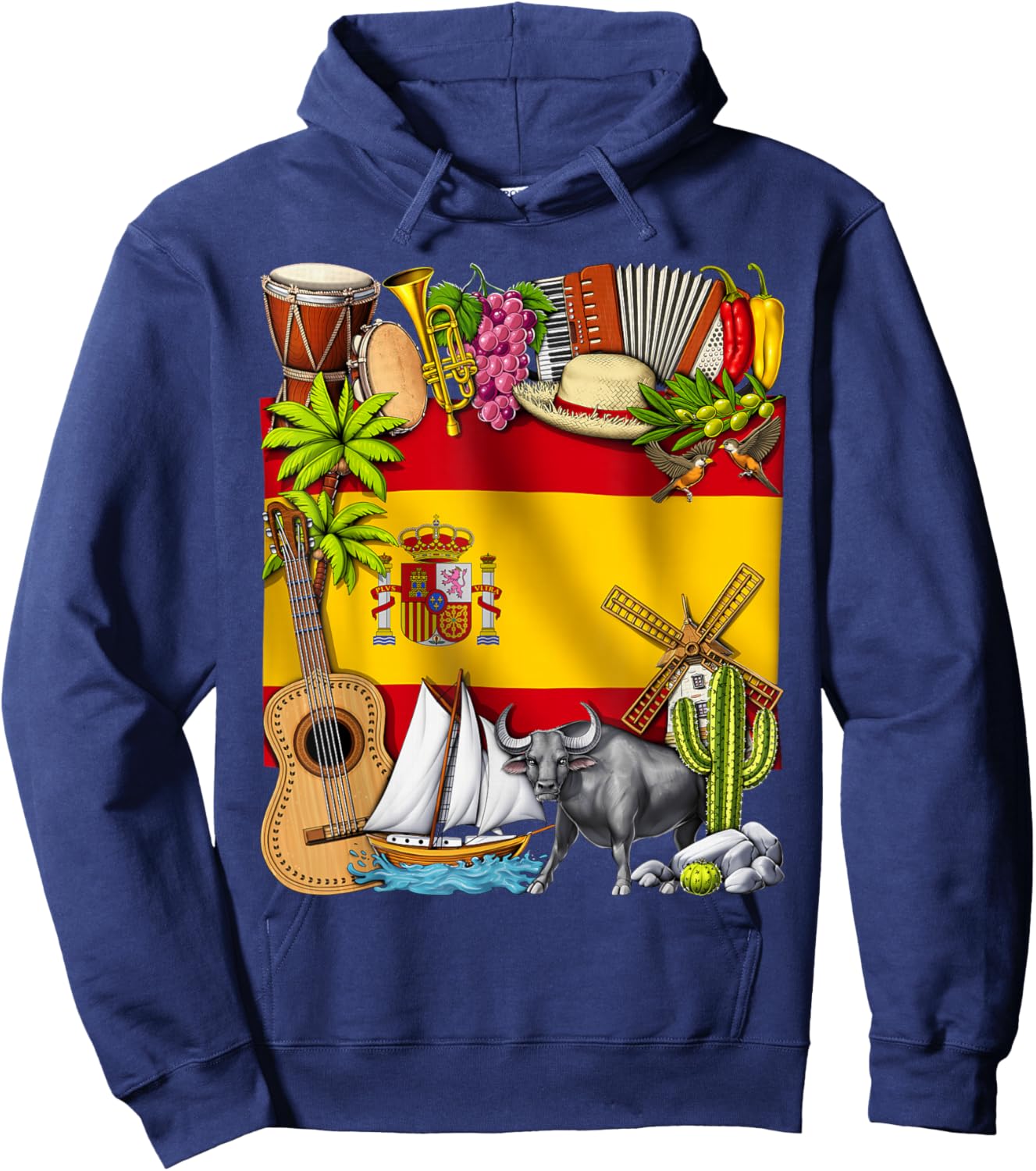 Spain Flag Spanish Pride Espana Heritage Proud Spaniard Hoodie - Hoodie | Navy