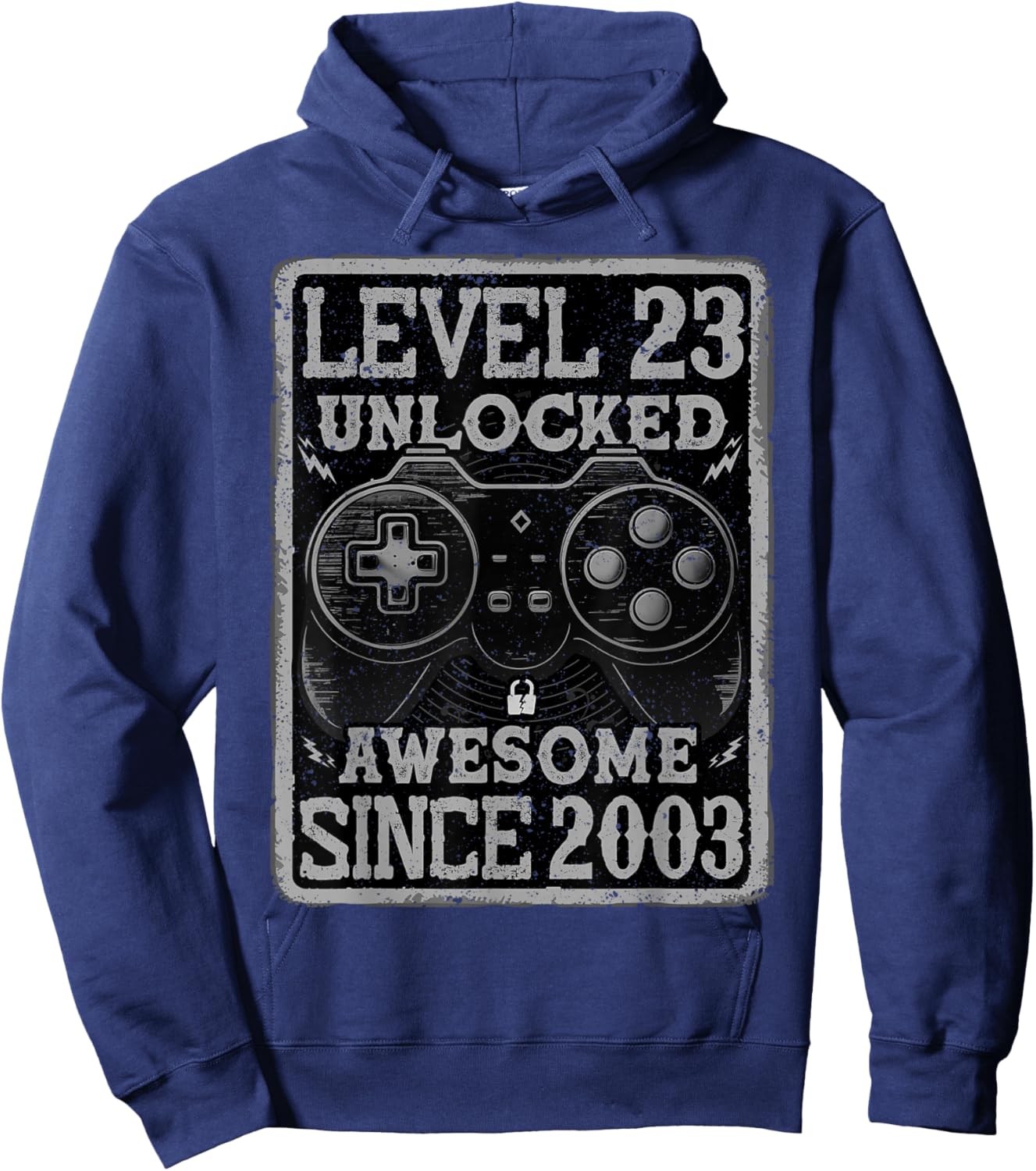 Level 23 Unlocked Awesome Since 2003 23rd Birthday Gaming Hoodie - Hoodie | Navy