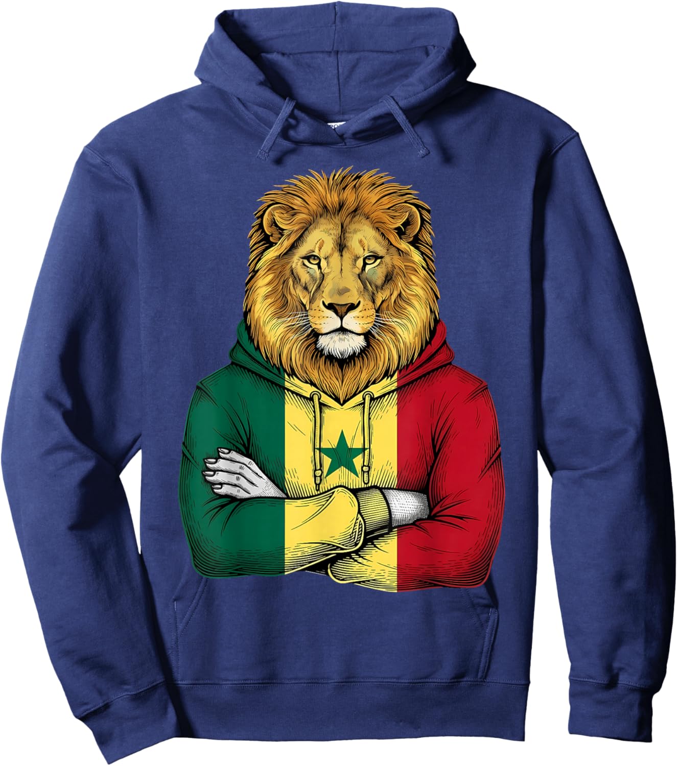 Senegal Flag Lion Senegalese Roots Hoodie - Hoodie | Navy