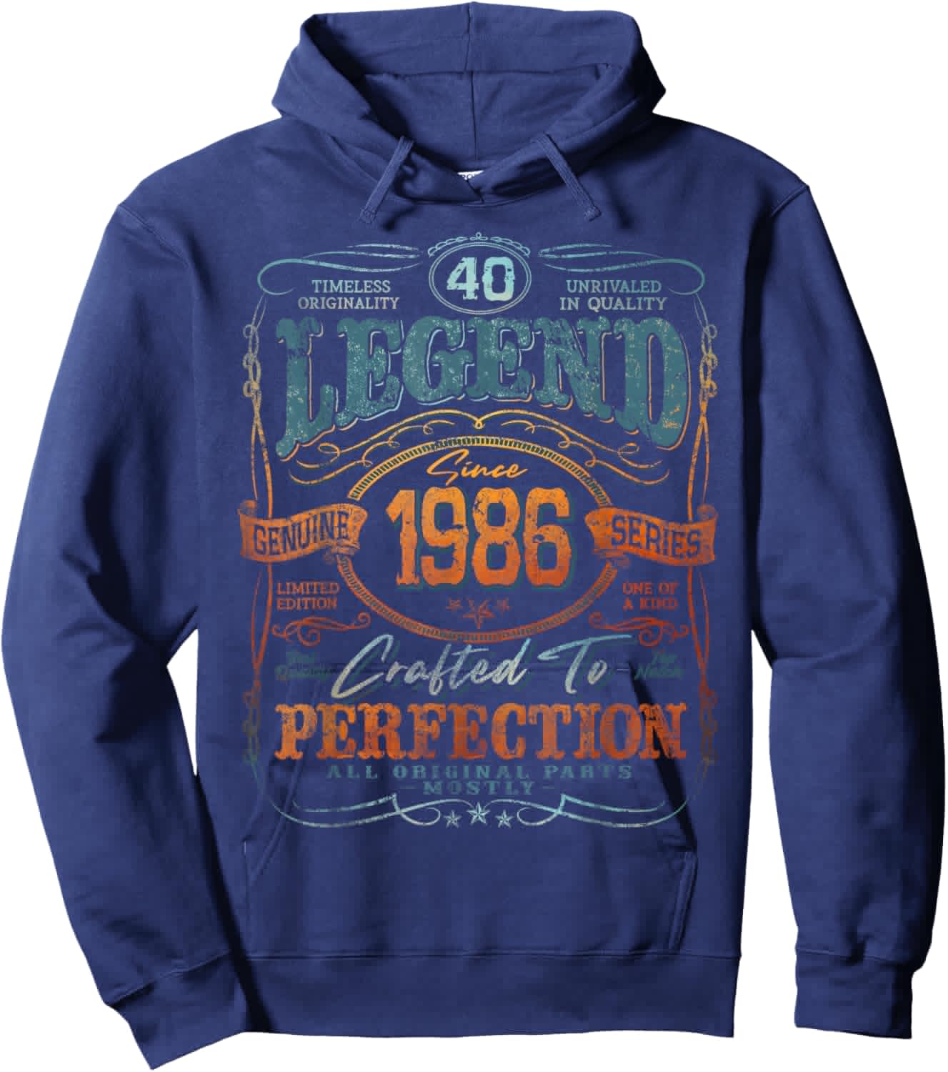 Vintage 1986 Limited Edition Shirt 40 Year Old 40th Birthday Hoodie - Hoodie | Navy