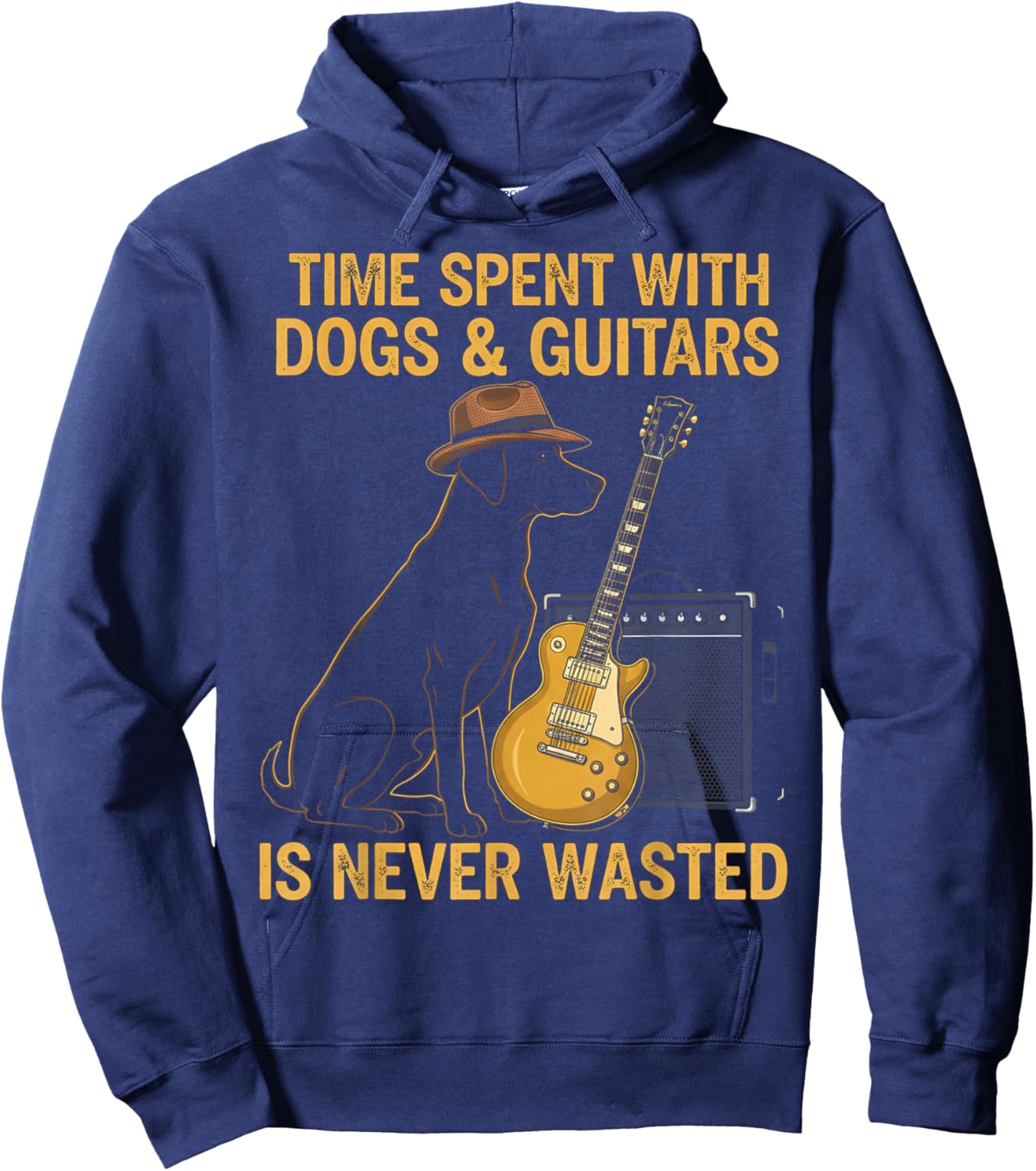 Time Spent with Dogs and Guitars is Never Wasted Hoodie - Hoodie | Navy