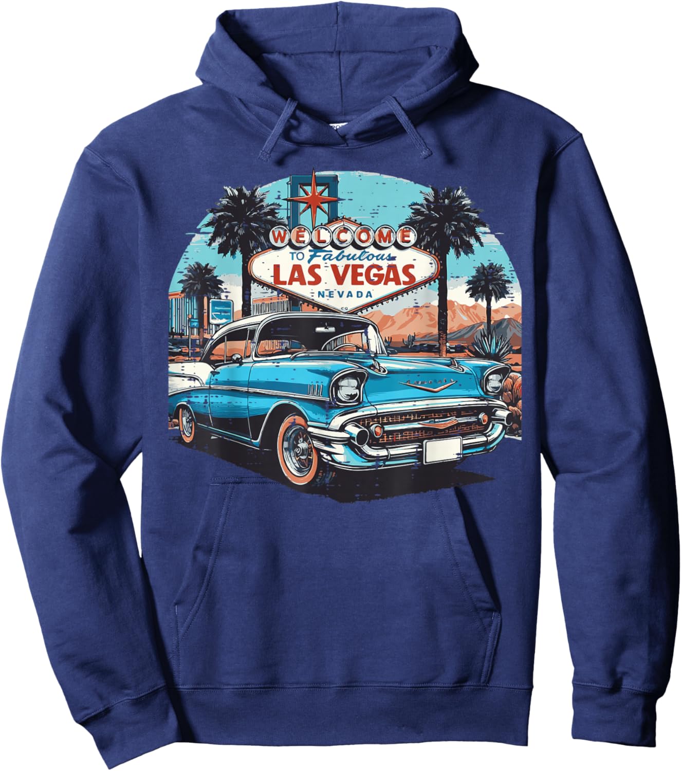 Classic Car Welcome Las Vegas Vacation Summer Men Women Kids Hoodie - Hoodie | Navy