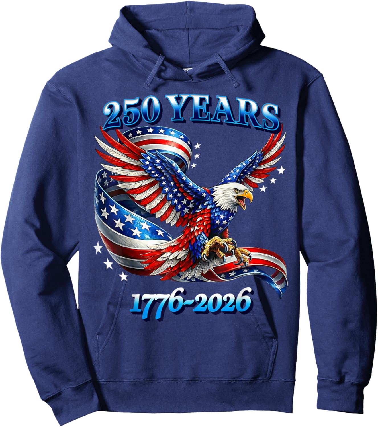 250 Years American 1776 2026 250th USA Birthday 4th of July Hoodie - Hoodie | Navy