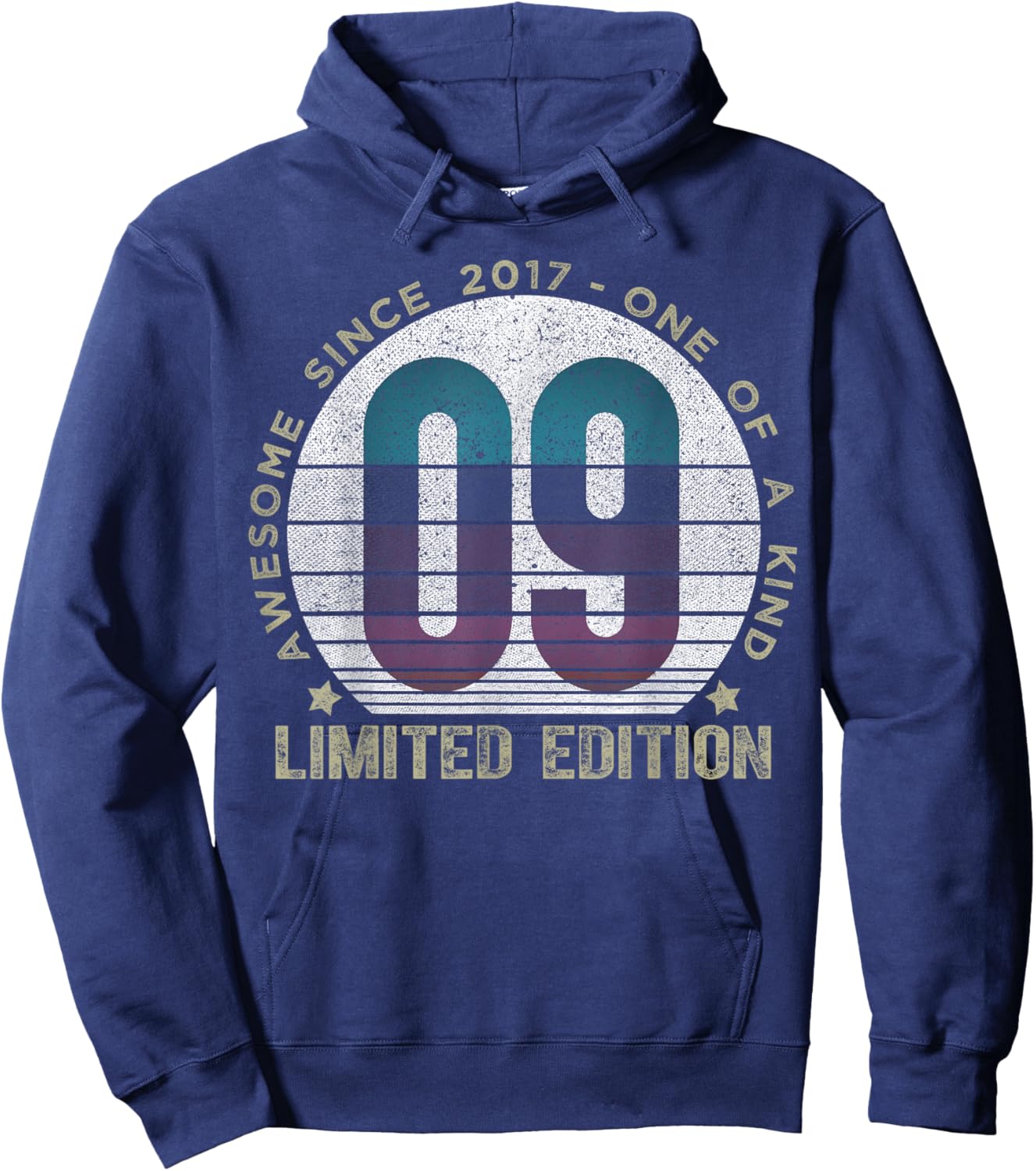9 Year Old Gifts Vintage 2017 Limited Edition 9th Birthday Hoodie - Hoodie | Navy