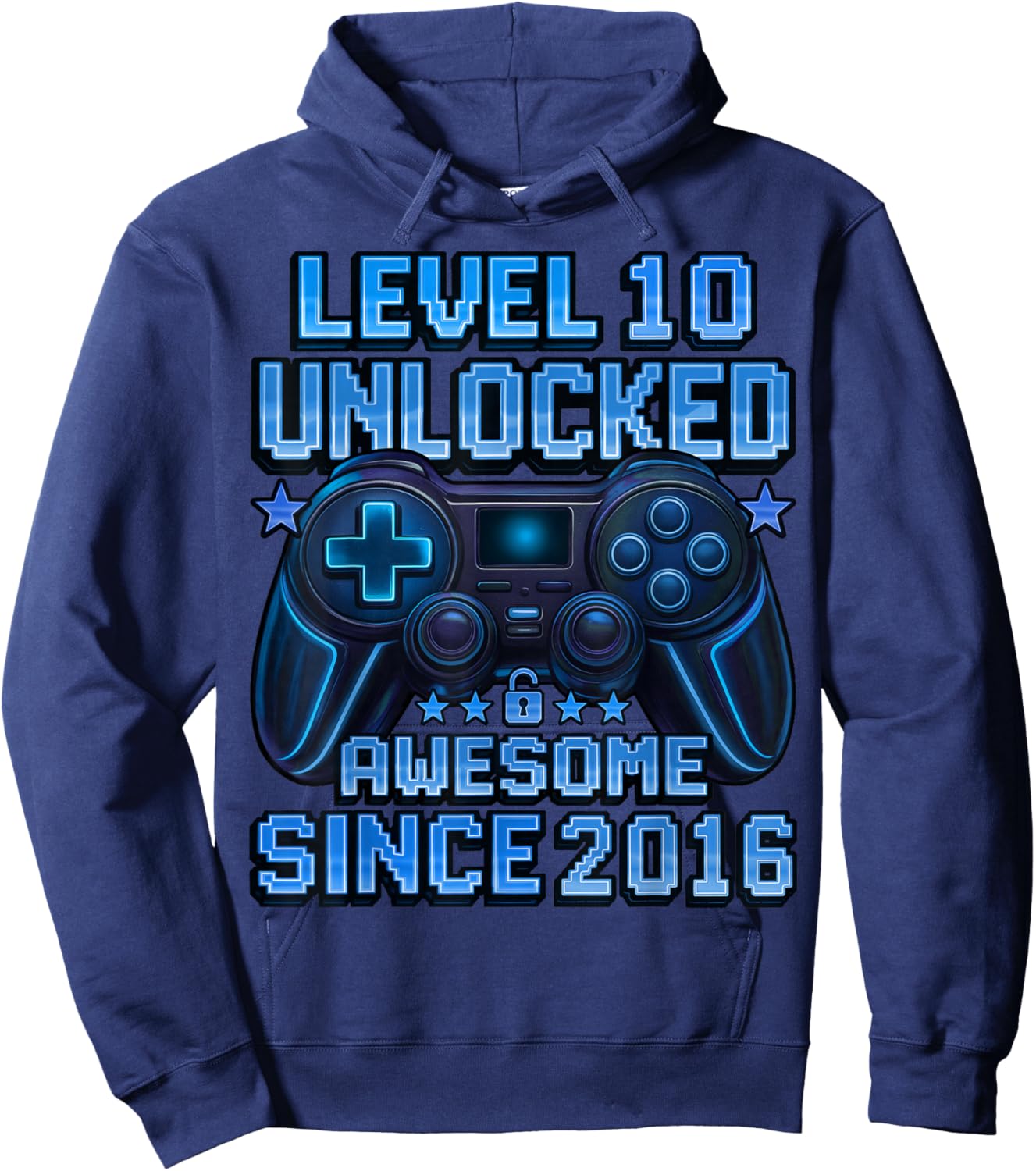 Level 10 Unlocked 10 Year Old Gifts Boys 10th Birthday Boy Hoodie - Hoodie | Navy