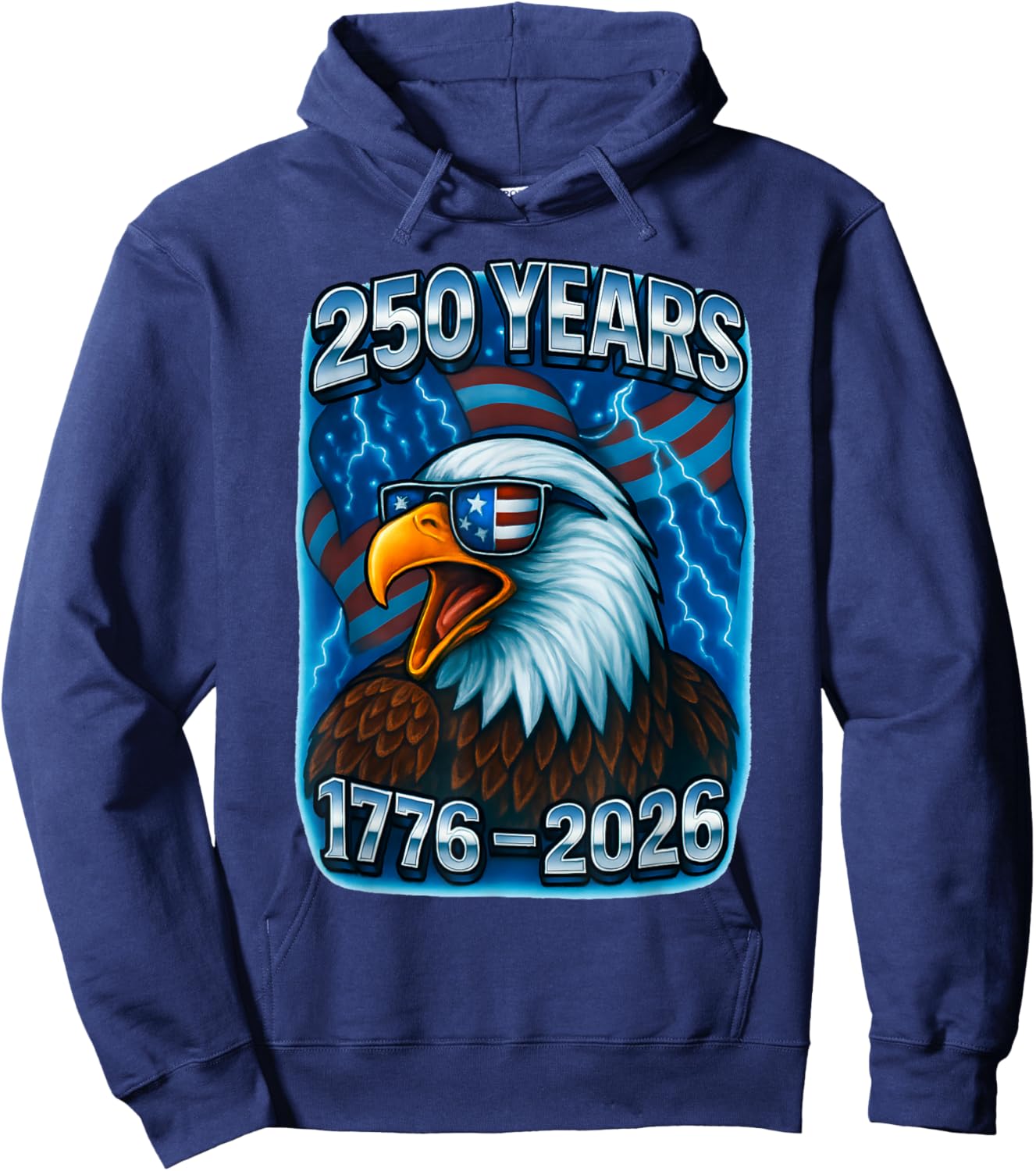 250 Years American 1776 2026 250th USA Birthday 4th of July Hoodie - Hoodie | Navy