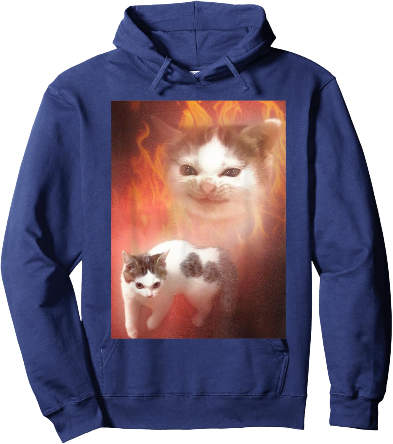 Vintage Angry Cat Meme Funny Saying Cats Animals Men Women Hoodie - Hoodie | Navy