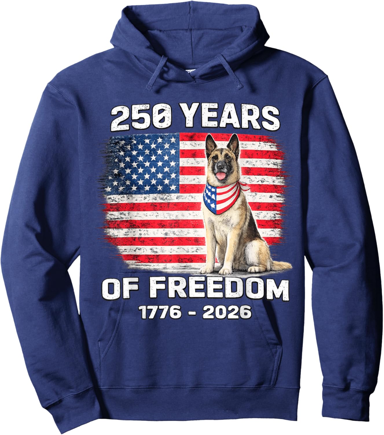 250 Years America Anniversary Belgian Malinois Dog Hoodie - Hoodie | Navy