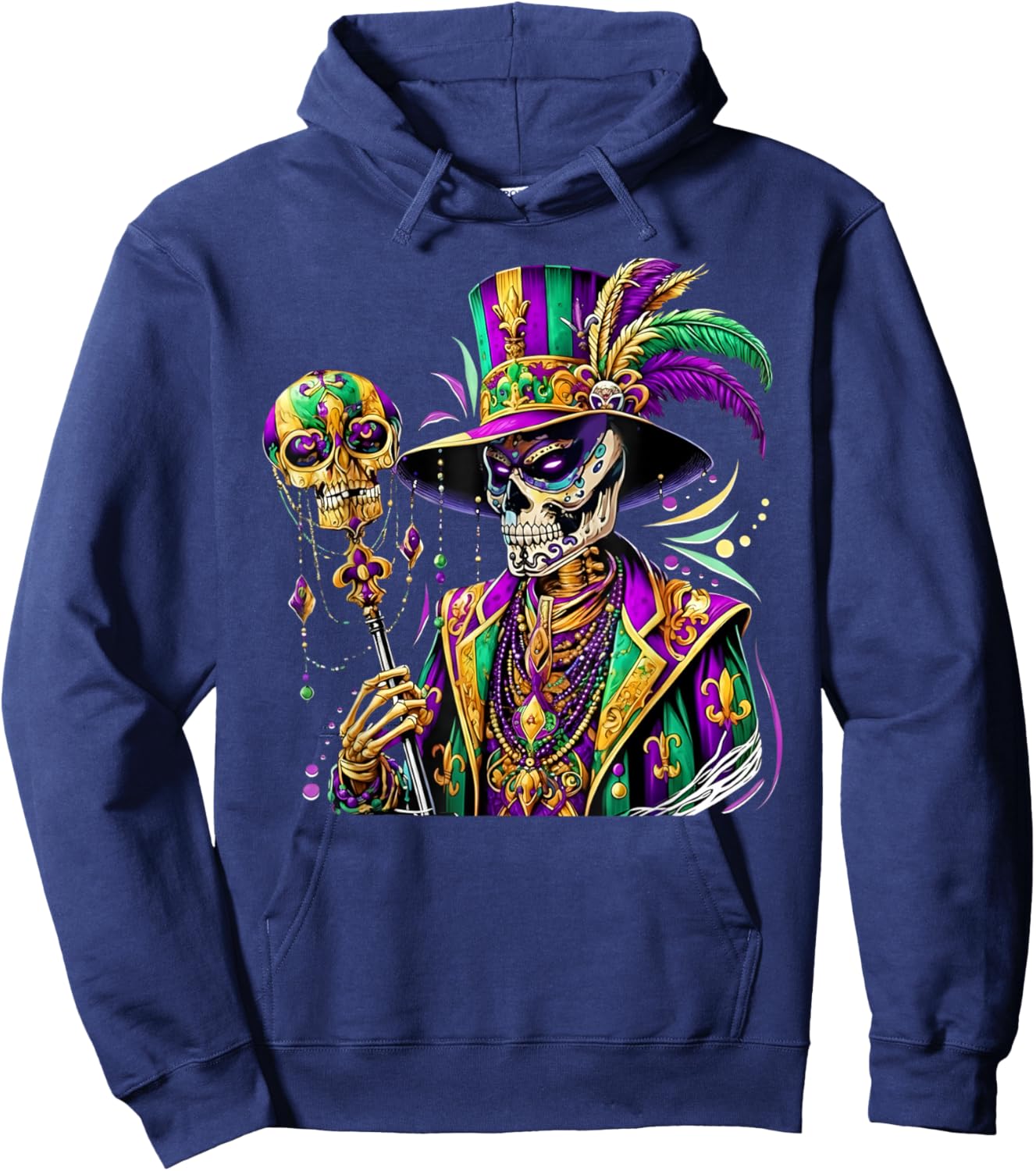 Mardi Gras Costume Sugar Skull Carnival New Orleans Trip Hoodie - Hoodie | Navy
