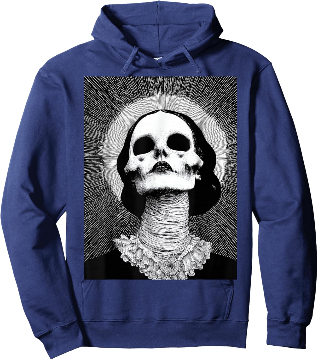 Occult Goth Girl Gothic Dark Aesthetic Death Macabre Horror Hoodie - Hoodie | Navy