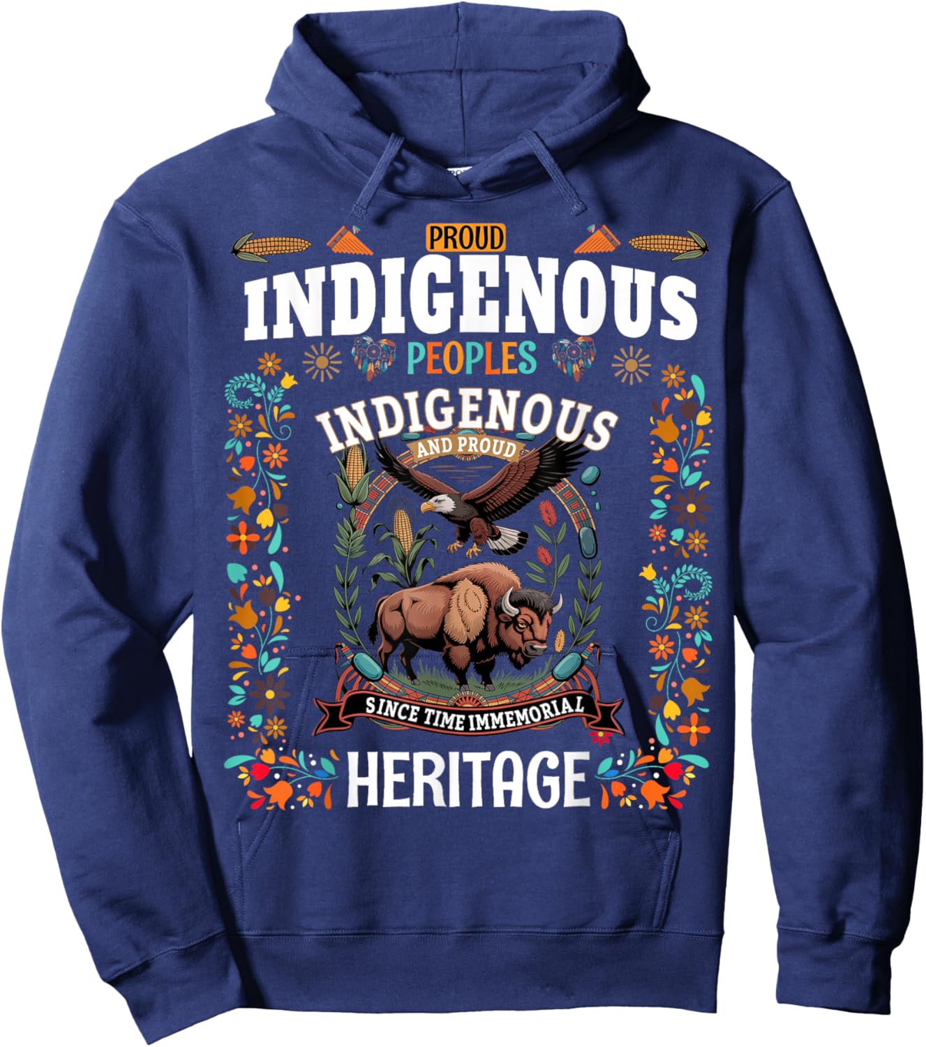 Native American Costume Idea for Kids Indigenous Peoples Hoodie - Hoodie | Navy