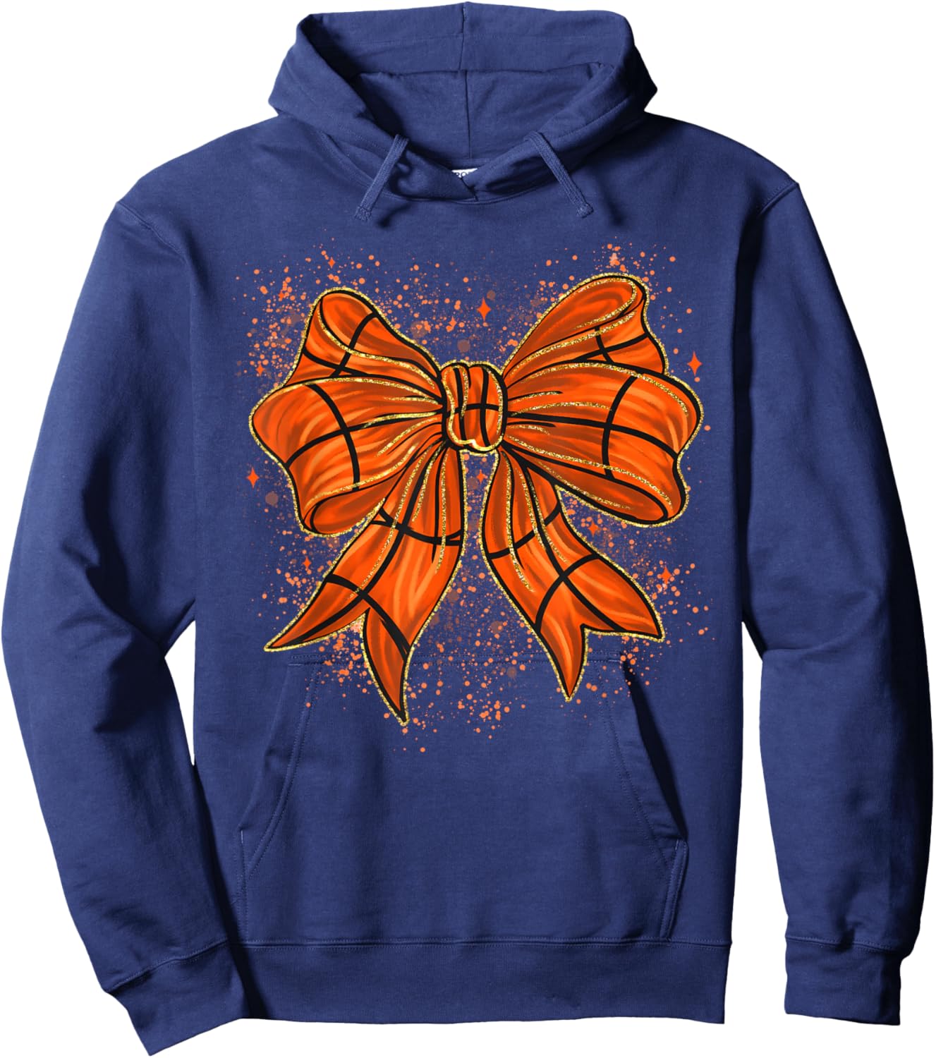 Cute Basketball Coquette Bow Basketball Bow Girls Game Day Hoodie - Hoodie | Navy